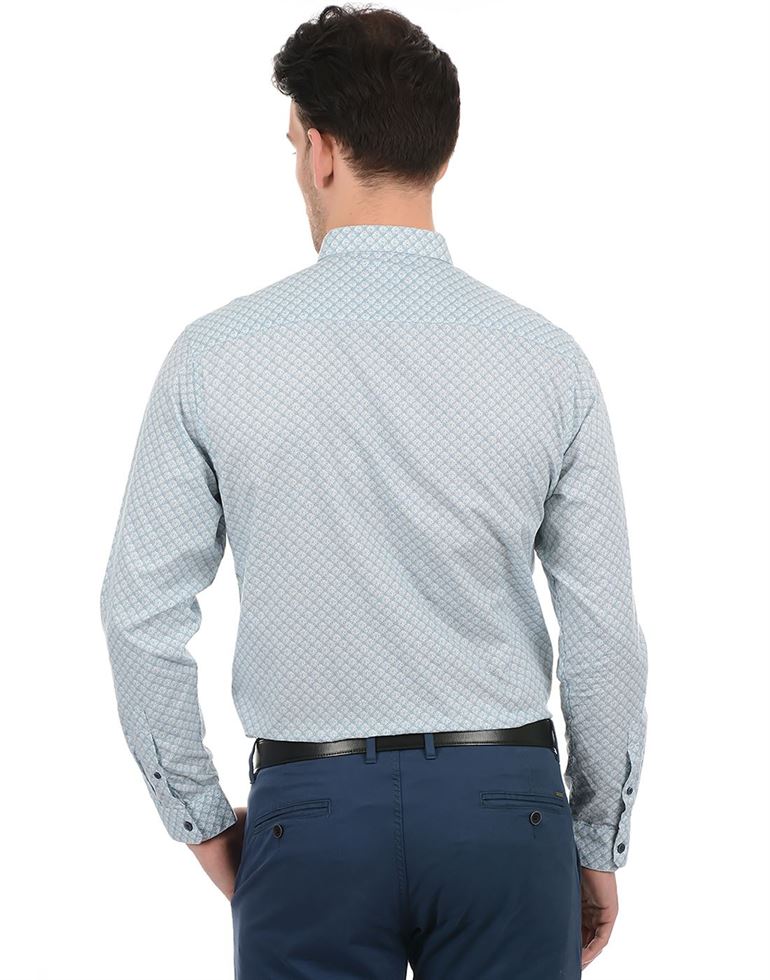 True Blue Men Blue Casual Wear Shirt