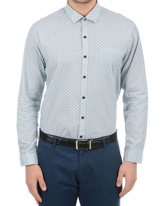 True Blue Men Blue Casual Wear Shirt