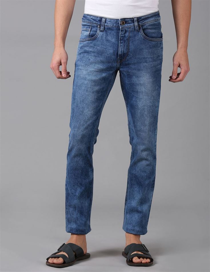 True Blue Men Casual Wear Solid Jean