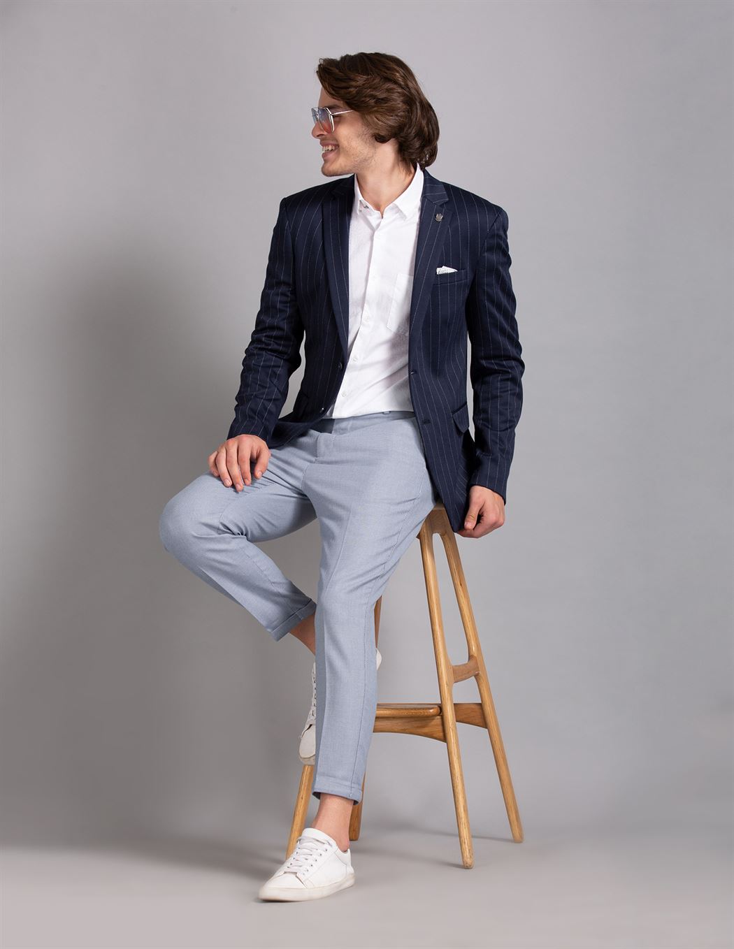 True Blue Men Casual Wear Blazer