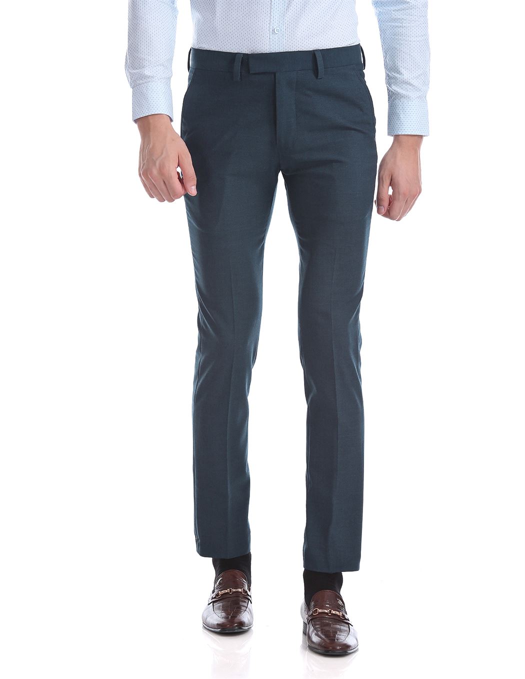 Buy US Polo Assn Navy Slim Fit Cotton Trousers for Men Online  Tata CLiQ