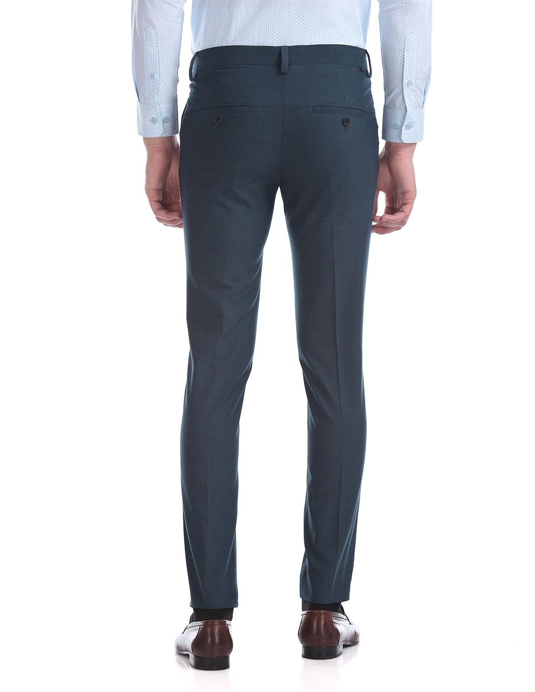Buy Uspa Formal Slim Fit Solid Trousers by Arvind Lifestyle Brands online   Looksgudin