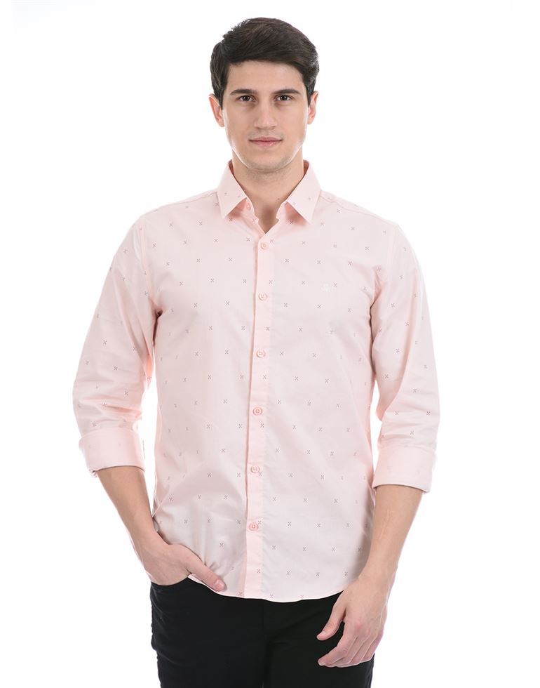 United Colors of Benetton Men Casual Wear Pink Shirt
