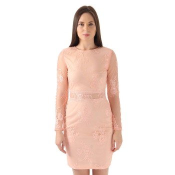 Ax Paris Women Party Peach Bodycon Dress