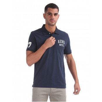 Aeropostale Men Casual Wear Solid Polo T-Shirt