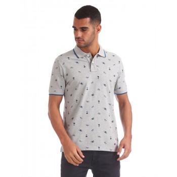 Aeropostale Men Casual Wear Printed Polo T-Shirt