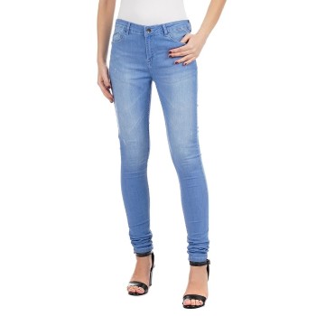 Carrera Women Casual Wear Mid Rise Clean Look Blue Jeans