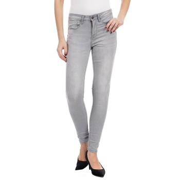 Carrera Women Casual Wear Mid Rise Clean Look Grey Jeans