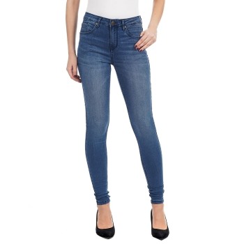 Carrera Women Casual Wear Mid Rise Clean Look Blue Jeans