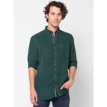 Celio Men Casual Wear Dark Green Shirt