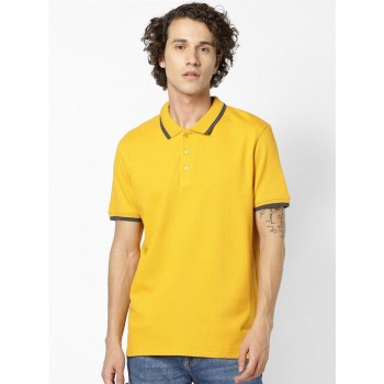 Celio Men Casual Wear Yellow T-shirt