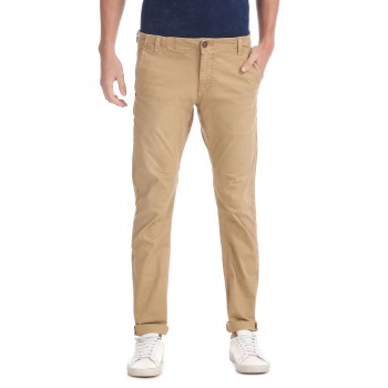 Flying Machine Casual Wear Solid  Men Trousers