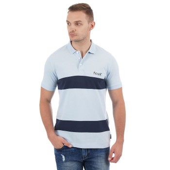 French Connection Men Casual Wear Striped Polo T-Shirt