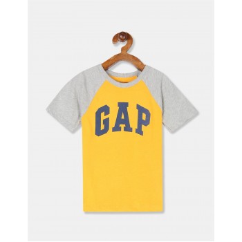 GAP Boys Yellow Printed T-Shirt