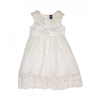K.CO.89 Baby Girl White Embellished Dress