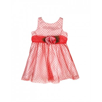 K.CO.89 Baby Girl Red Polka Print Dress