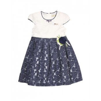 K.CO.89 Girls Blue Self Design Dress