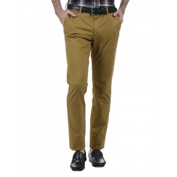 London Fog Men Casual Wear Solid Brown Trouser