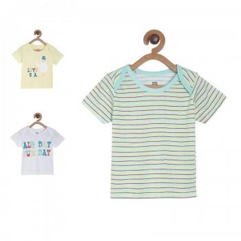 Miniklub Boys Multicolor Striped Pack of 3 T Shirts