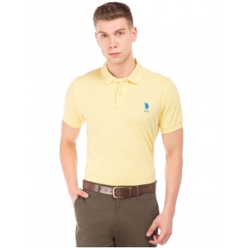 U.S. Polo Assn. Men Casual Wear Yellow T-Shirt