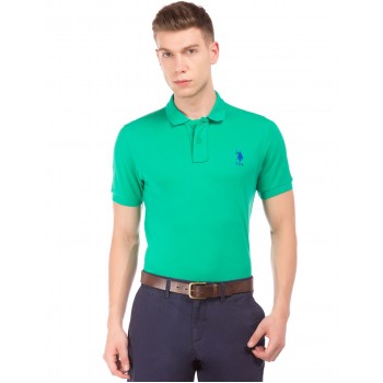 U.S. Polo Assn. Men Casual Wear Green T-Shirt