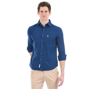 U.S.Polo Assn. Men Casual Wear Blue Shirt