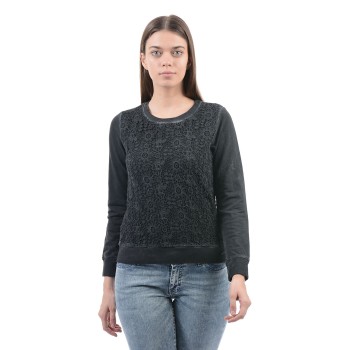 Pepe Jeans London Women Casual Wear Black Self Design Top