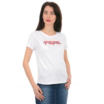 Pepe Jeans Women Casual Wear Off White T-Shirt