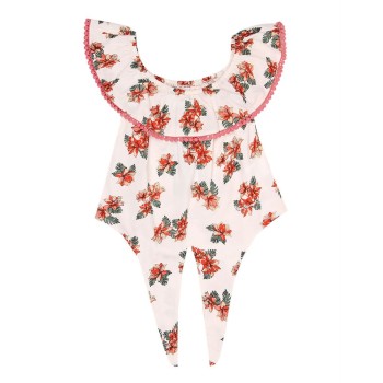 Pepe Jeans Girls White Floral Print Crop Top