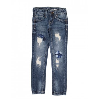 Pepe Jeans Girls Embroidered Blue Jeans