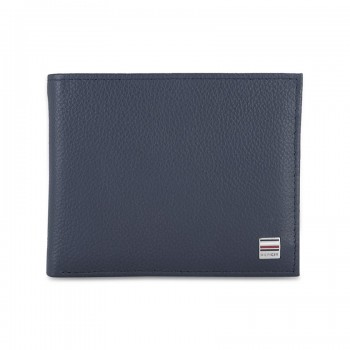 Tommy Hilfiger Leather Men Navy Blue Fold Wallet