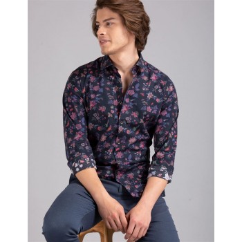 True Blue Men Casual Wear Shirt