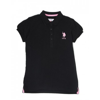 U.S. Polo Assn. Girls Casual Wear Solid Polo T-Shirt
