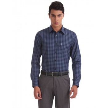 U.S. Polo Assn. Men Checkered Formal Wear Shirt