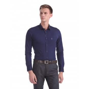 U.S. Polo Assn. Men Casual Wear Solid Shirt