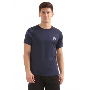 U.S.Polo Assn. Men Casual Wear Solid Navy T-Shirt