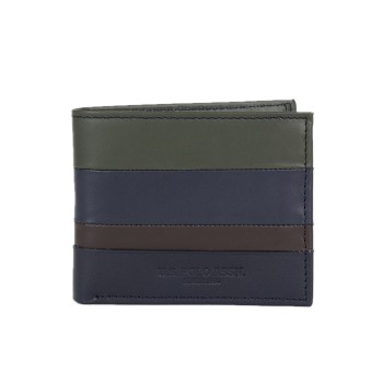 U.S.Polo Assn. Men Everyday Color Block Multicolor Wallet With 1 Main Compartment and 8 Card Holder