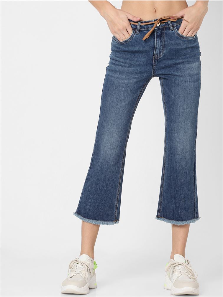 Only Women Casual Wear Blue Flared Jeans