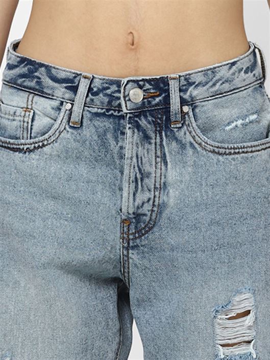 Only Women Casual Wear Blue Rugged Jeans