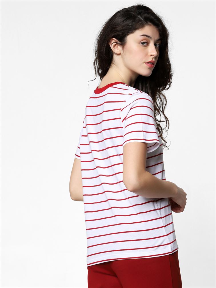 Only Women Casual Wear White T-Shirt