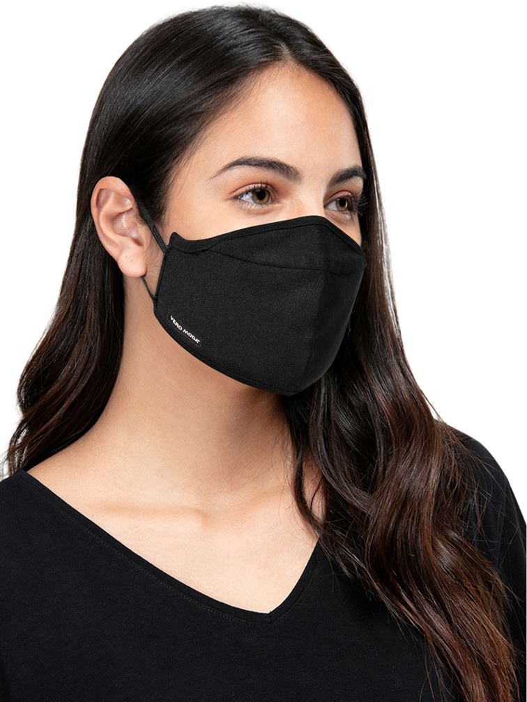 Vero Moda Women 3 Layer Solid Protective Fashion Cloth Mask (Pack Of 2)