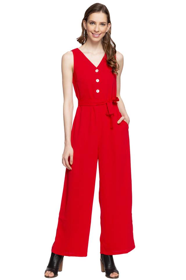 Vero Moda Women Solid Casual Wear Jump Suit KNOCKOUT | Red | 58664